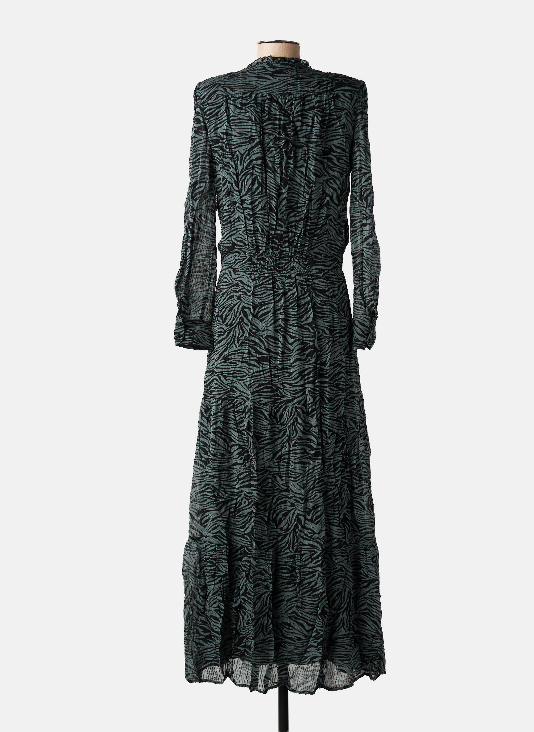 Robe longue manches longues manches longues noir BERENICE femme