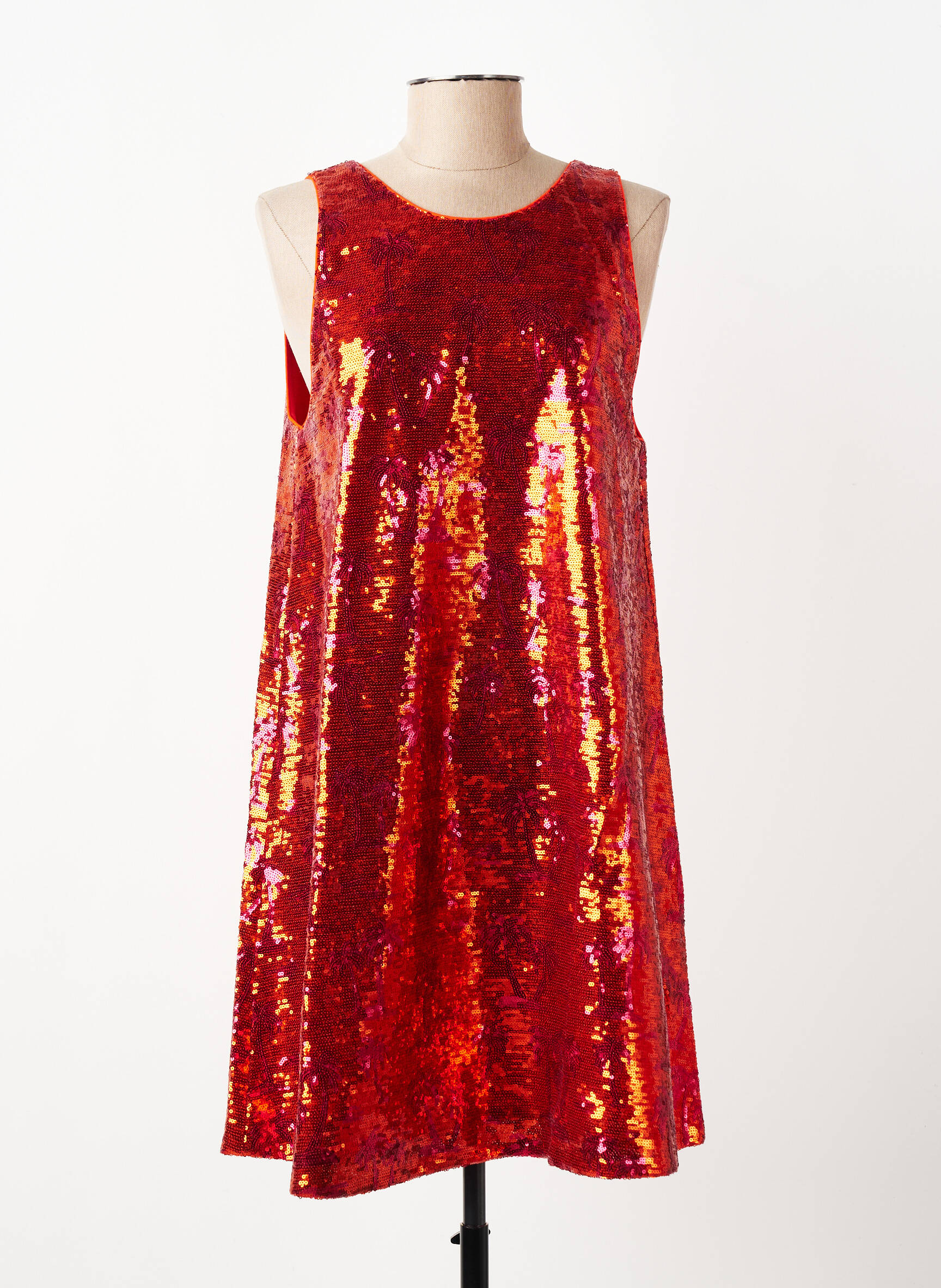 Robe courte sans manche sans manche rouge MODETROTTER femme