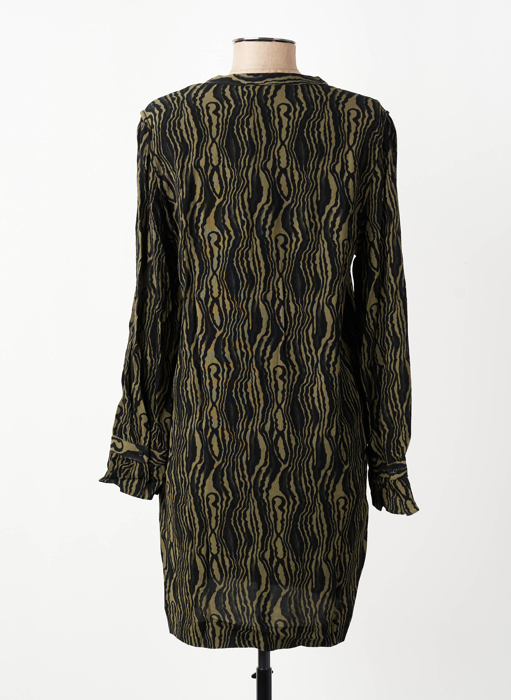 Robe courte manches longues manches longues vert FIVE femme