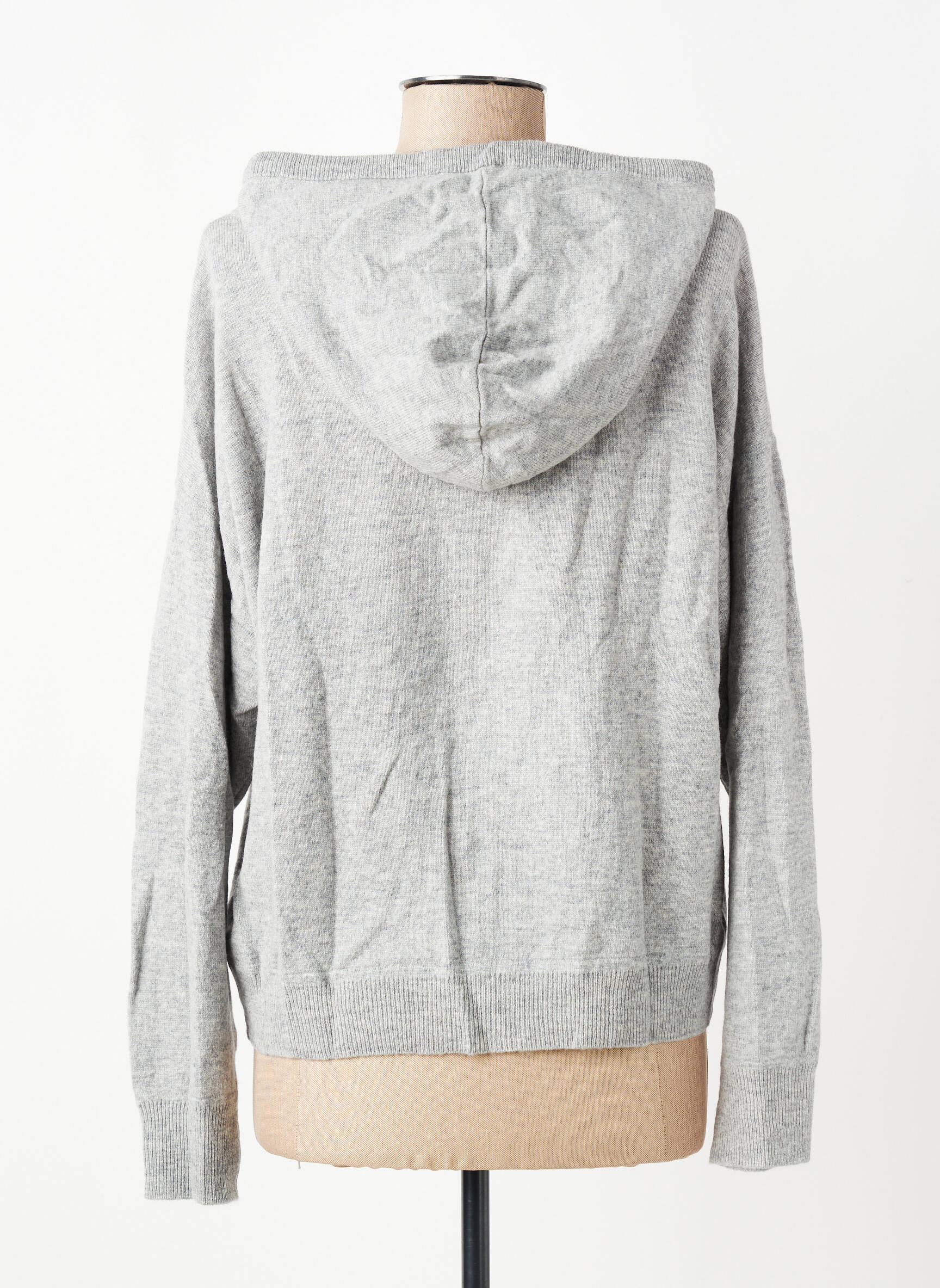 Sweat-shirt à capuche manches longues manches longues gris BERENICE femme