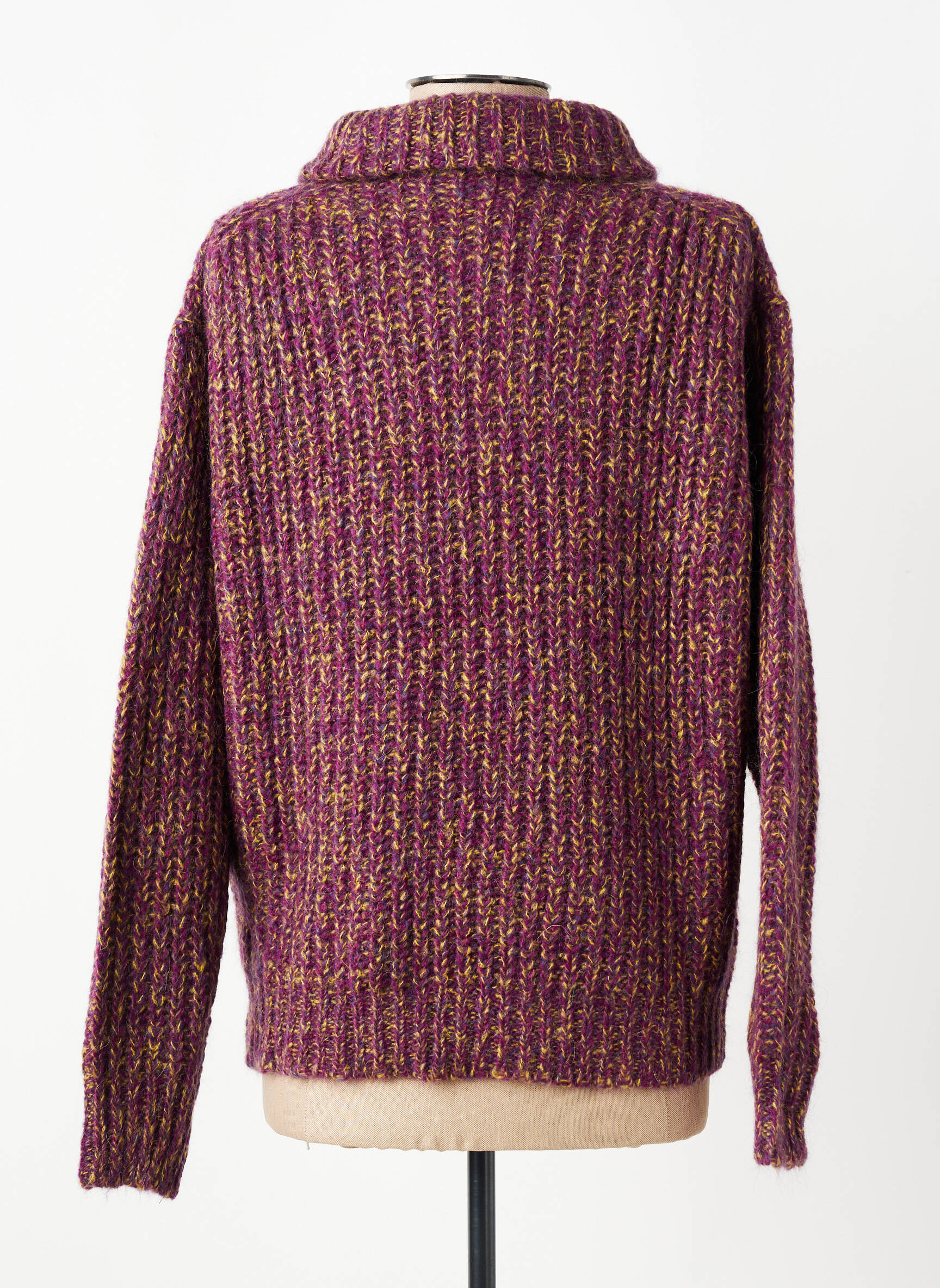 Pull col roulé manches longues manches longues violet HOD femme