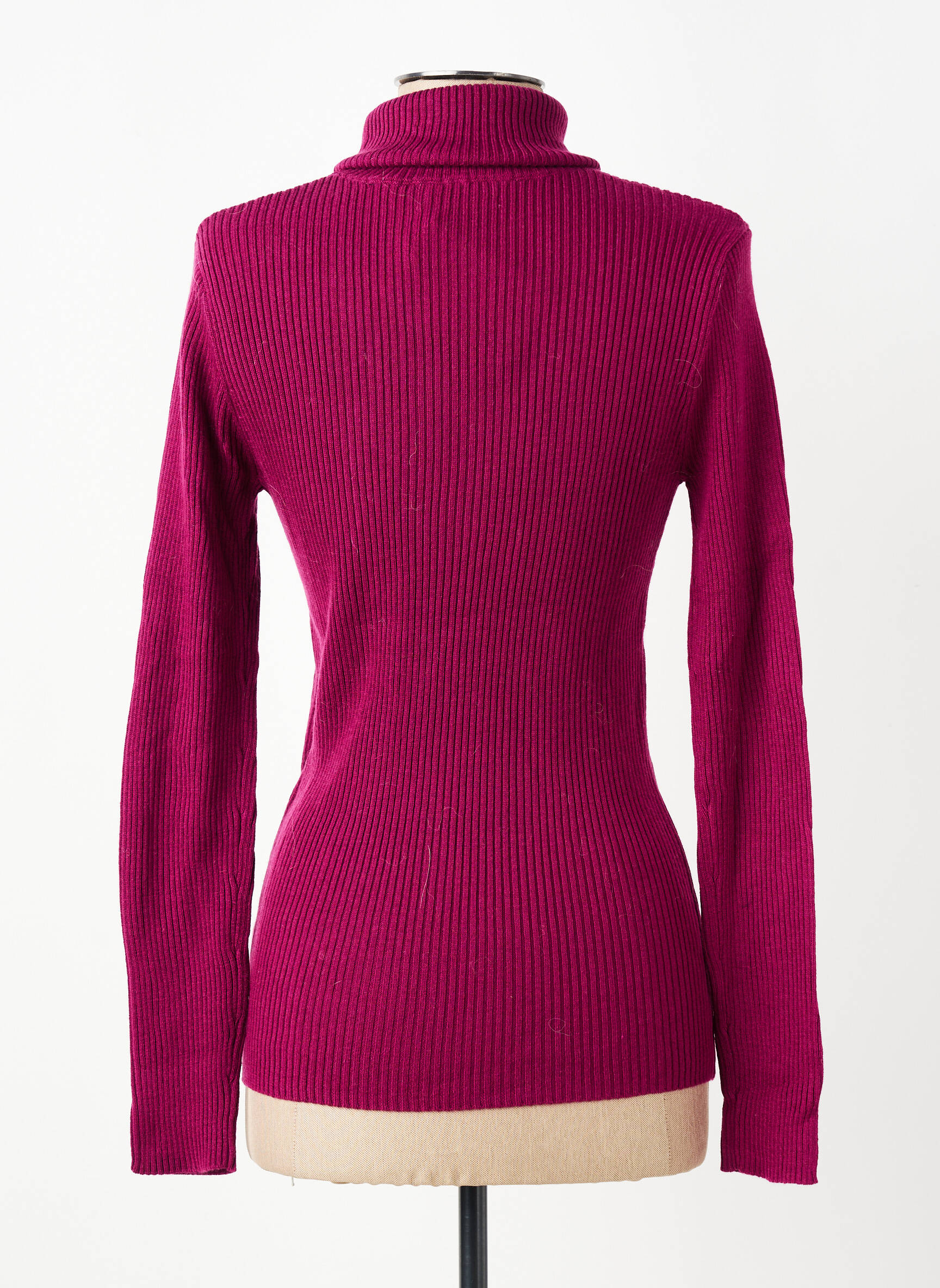 Pull col roulé coupe cintrée manches longues violet MKT STUDIO femme
