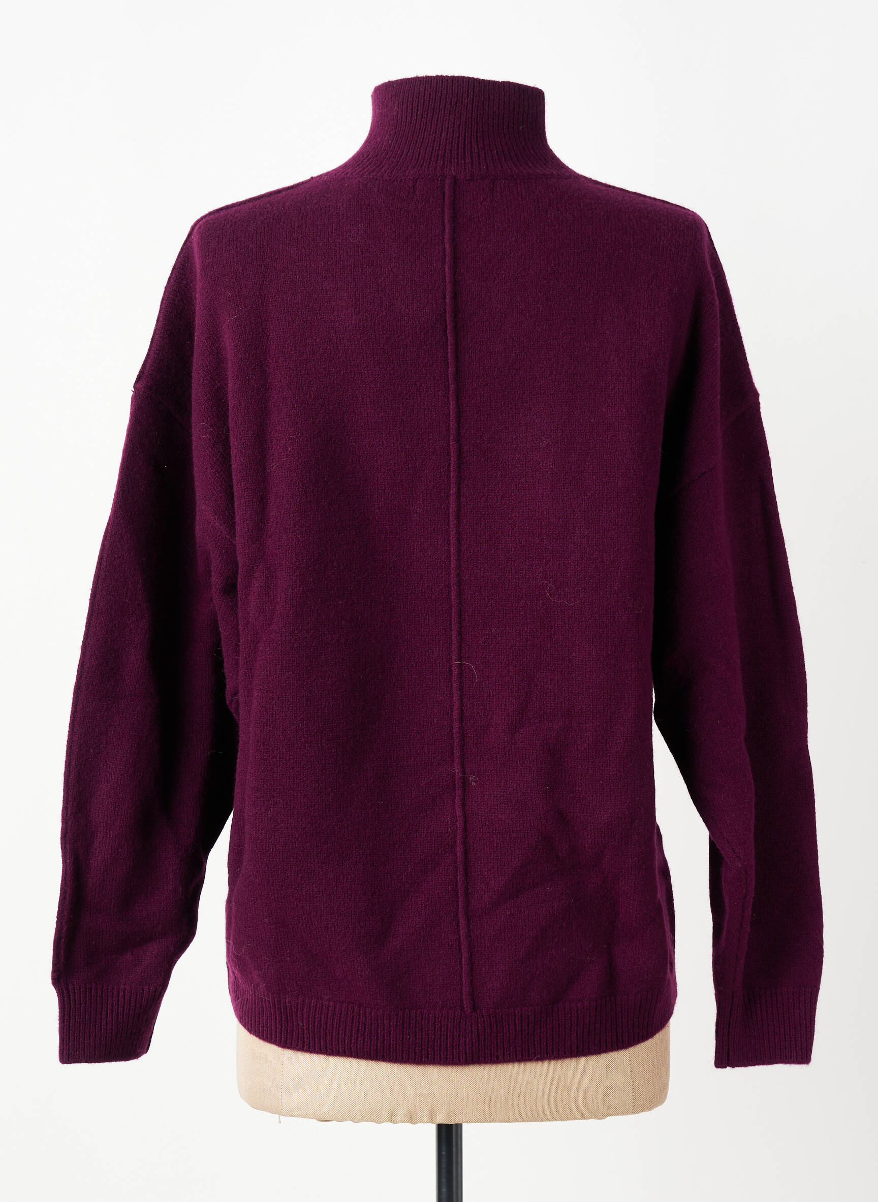 Pull col roulé coupe droite manches longues violet MKT STUDIO femme