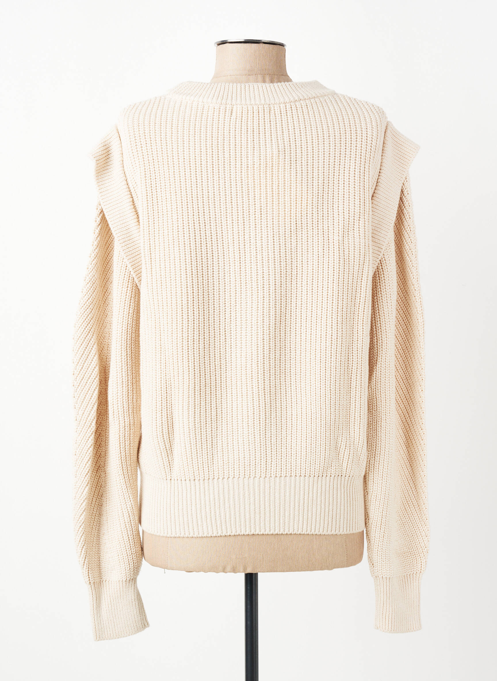 Pull coupe droite manches longues beige MKT STUDIO femme