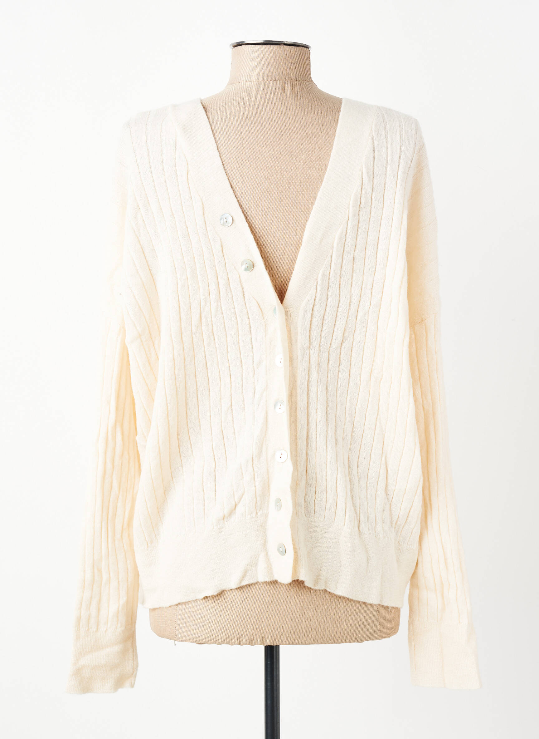 Gilet manches longues fermeture boutonnée sur le devant beige BERENICE femme