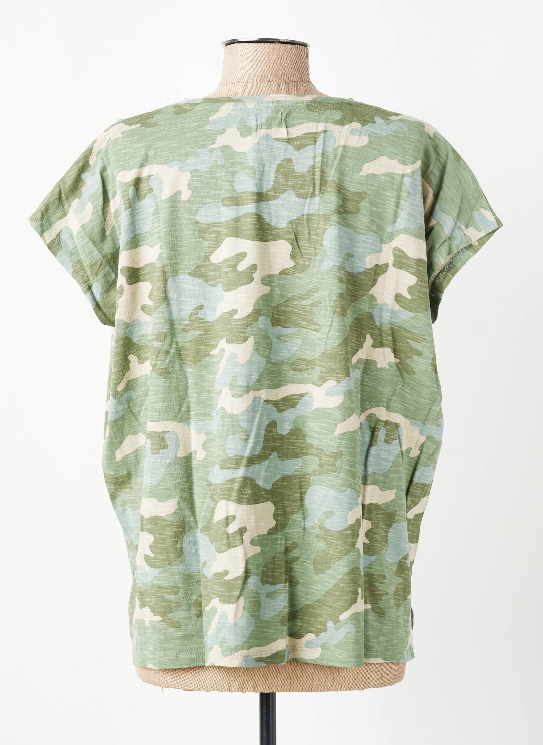 T-shirt coupe droite manches courtes vert FIVE femme