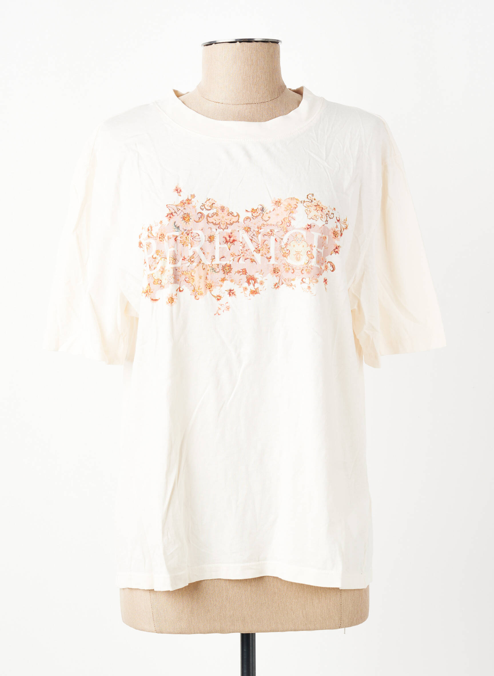 T-shirt imprimé fantaisie manches courtes blanc BERENICE femme
