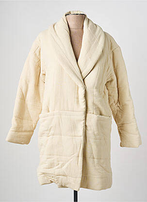 Manteau long coupe droite sans capuche beige HOD femme