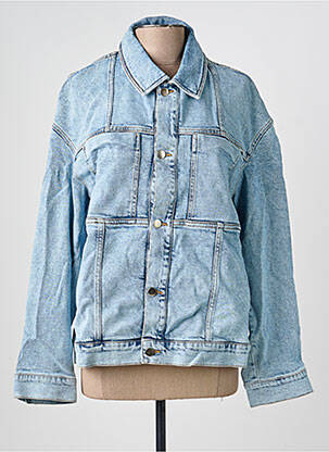 Veste casual poignets boutonnés avec fente bleu ROSEANNA femme