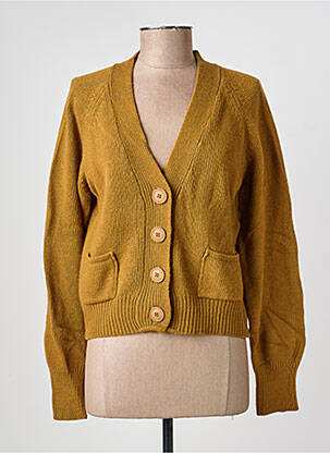 Gilet manches longues coupe cintrée jaune HOD femme