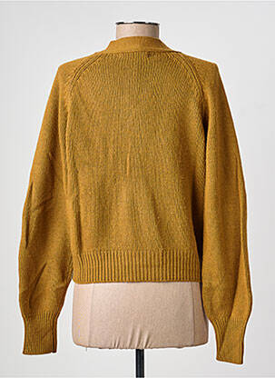 Gilet manches longues coupe cintrée jaune HOD femme