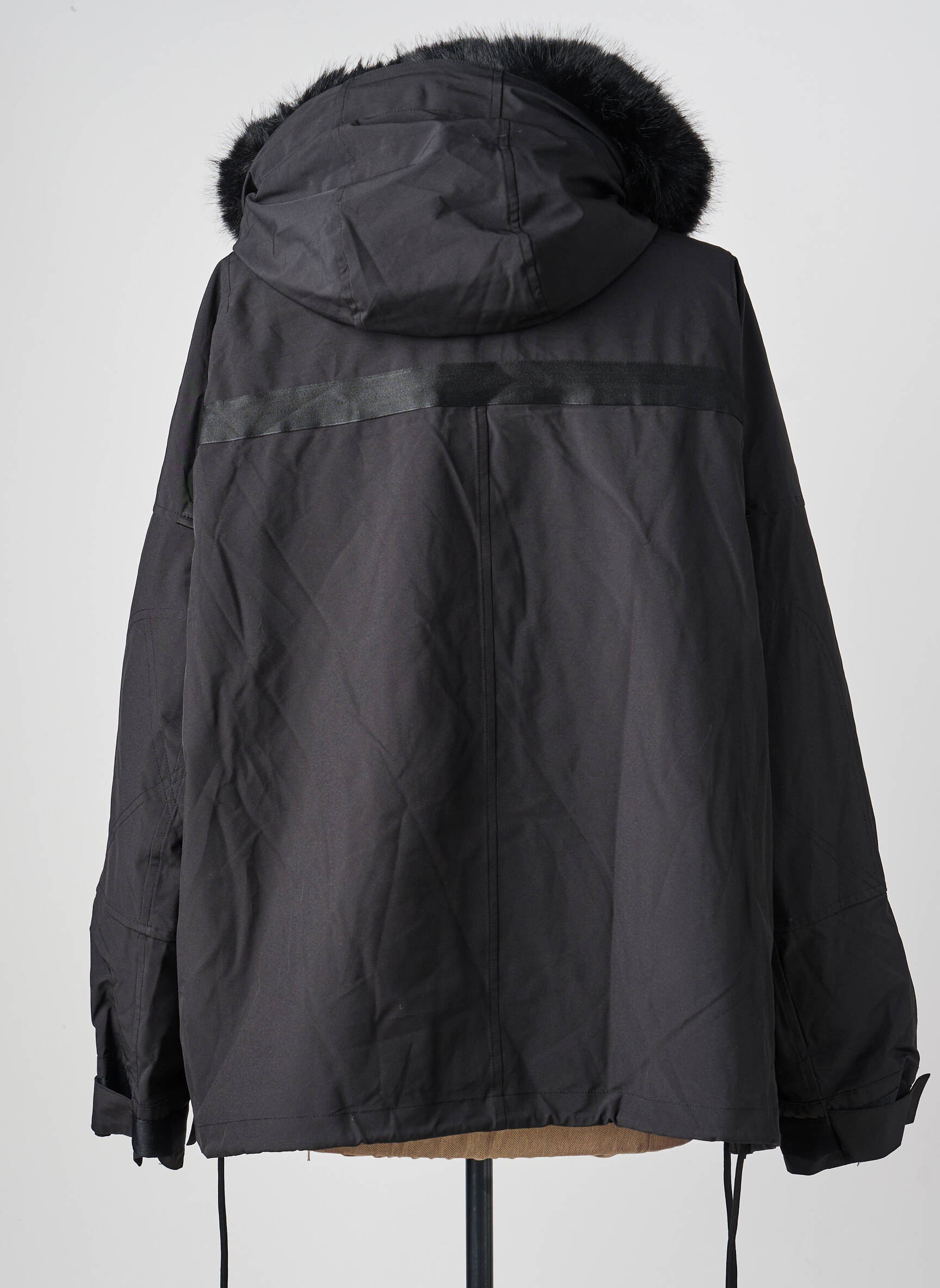 Parka finition intérieure fourrure synthétique a capuche noir FIVE femme