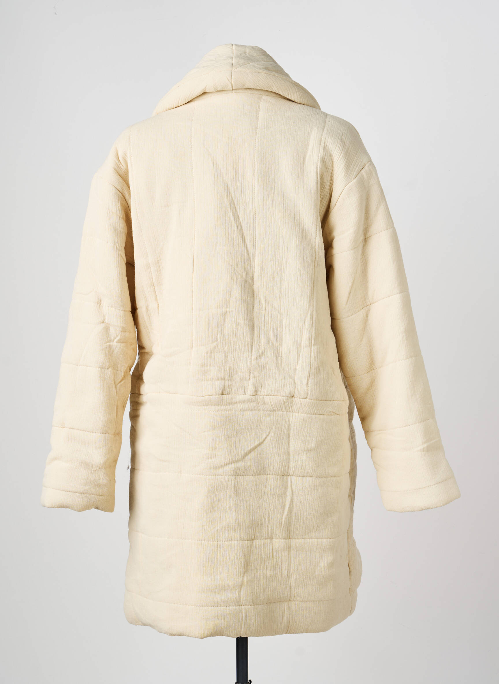 Manteau long coupe droite sans capuche beige HOD femme