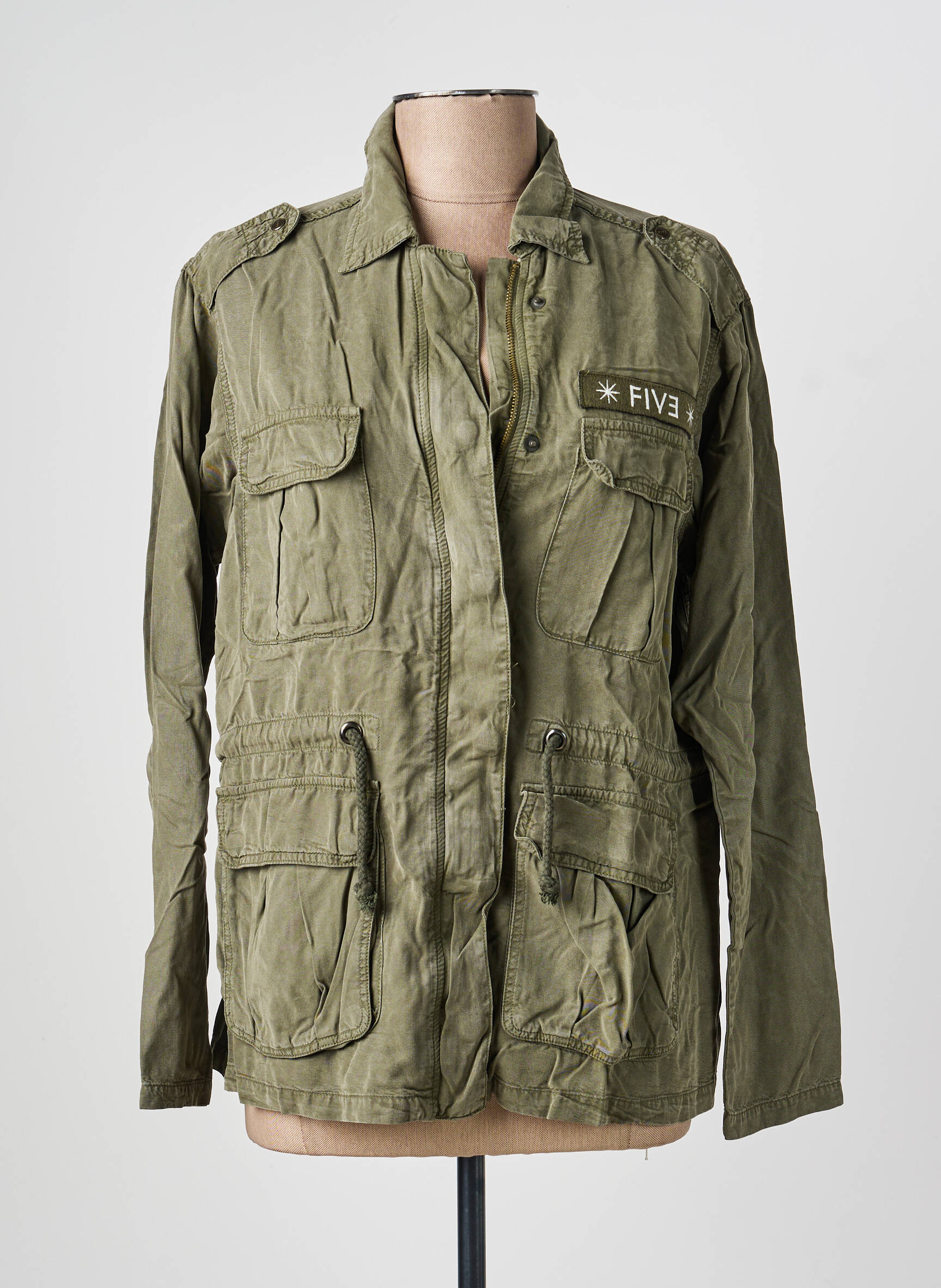 Veste casual coupe droite vert FIVE femme