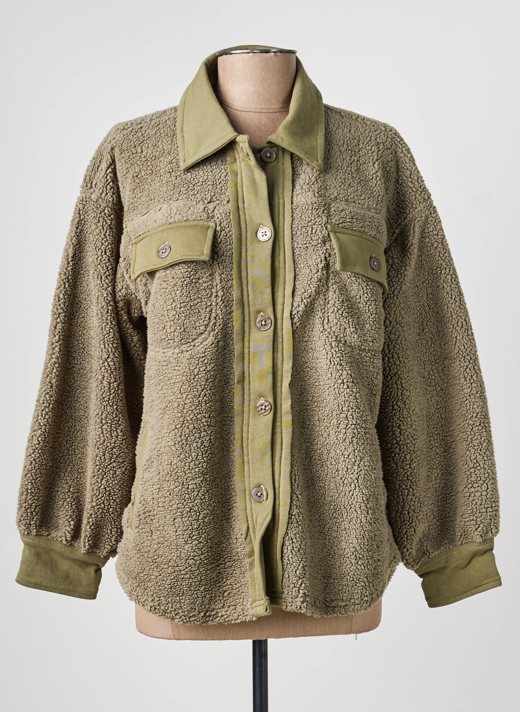 Veste casual coupe droite vert FIVE femme