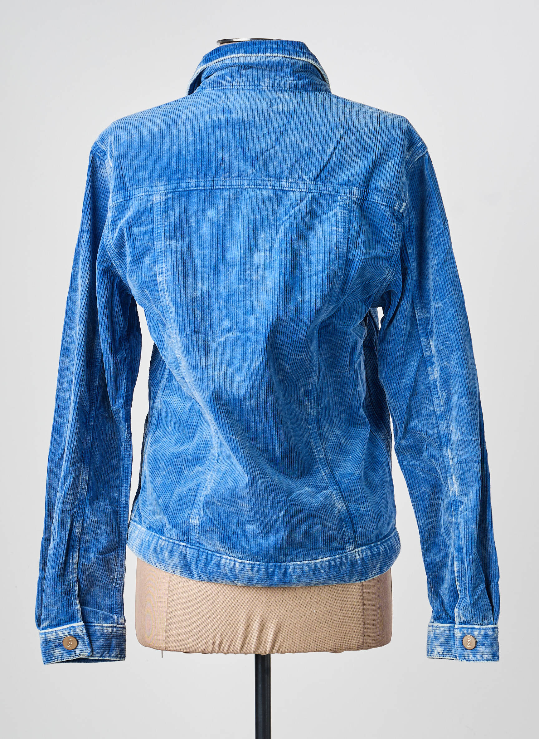 Veste casual poignets boutonnés avec fente bleu HOD femme