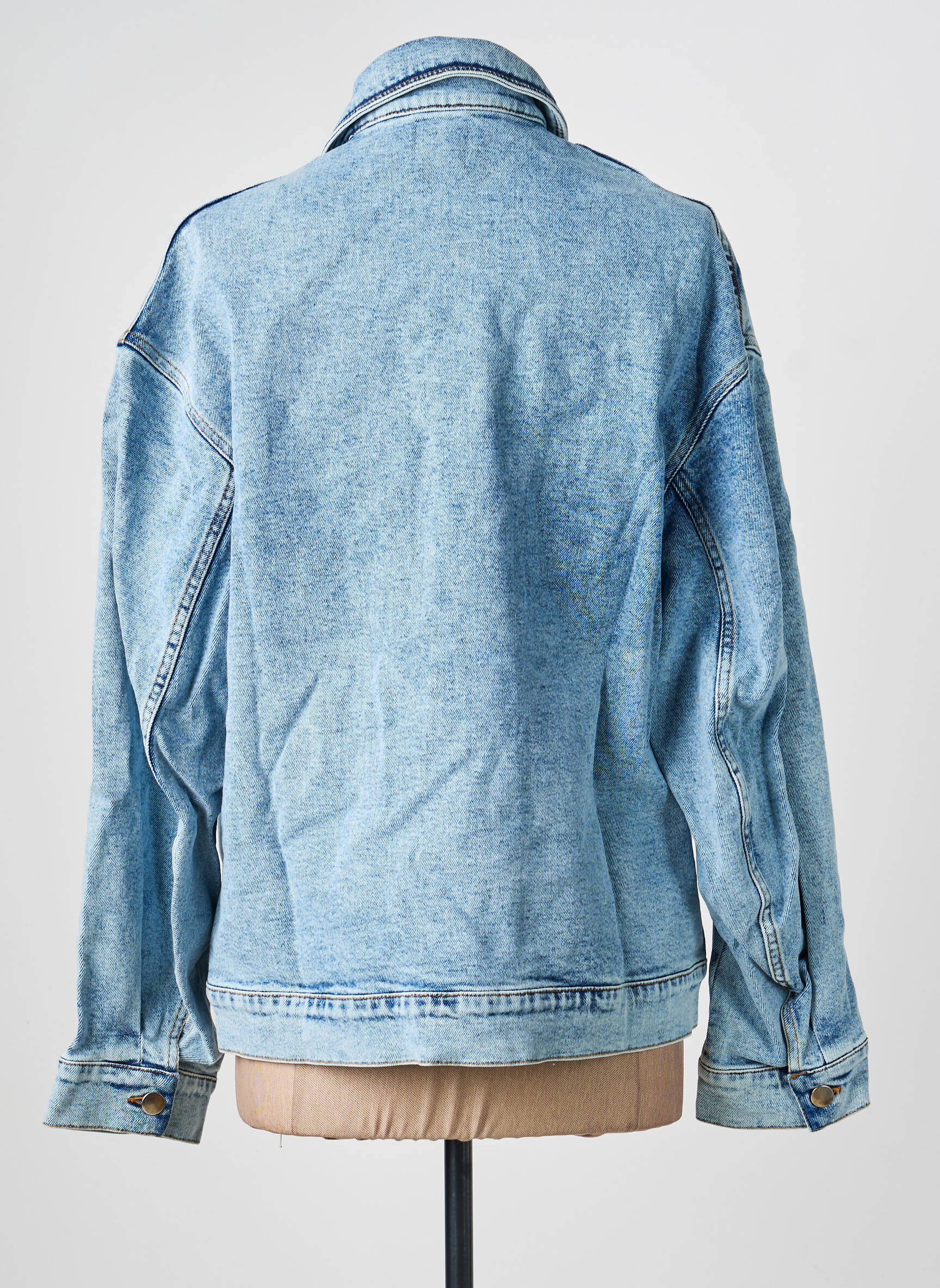 Veste casual poignets boutonnés avec fente bleu ROSEANNA femme