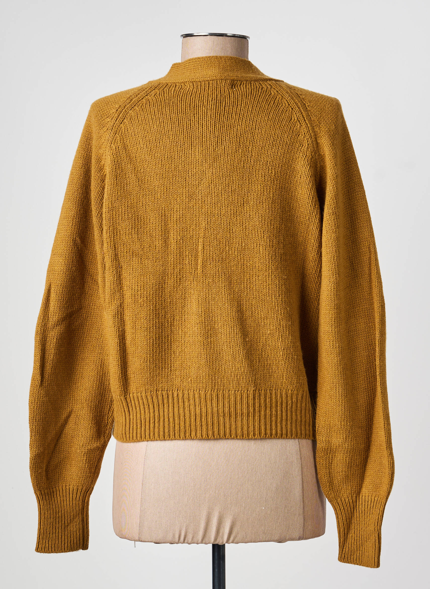 Gilet manches longues coupe cintrée jaune HOD femme
