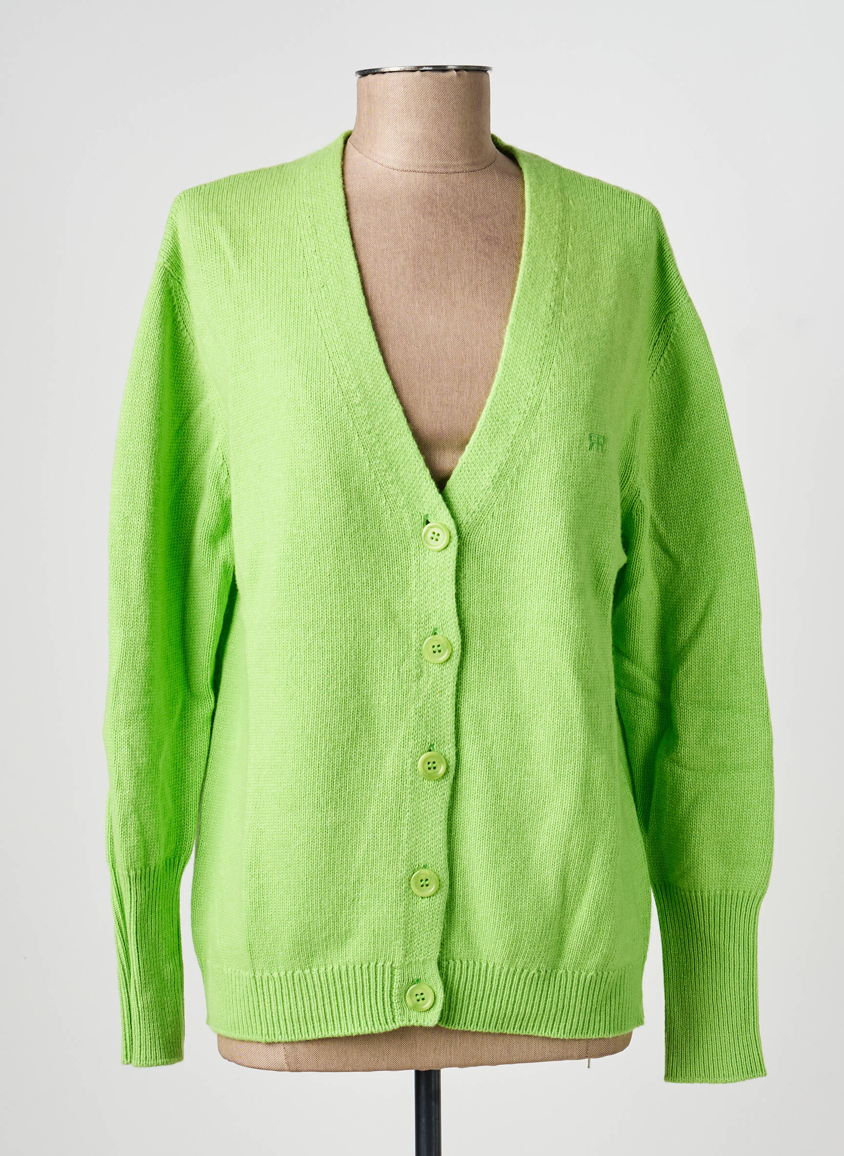 Gilet manches longues coupe cintrée vert ROSEANNA femme