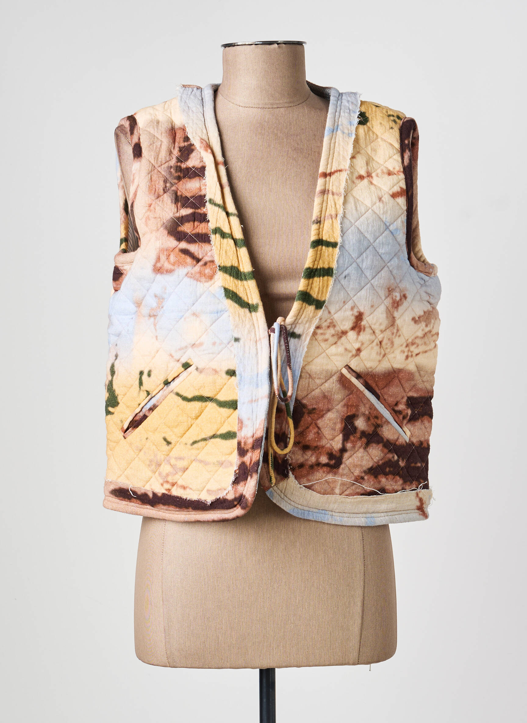 Gilet sans manche coupe droite bleu HOD femme