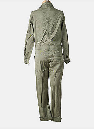 Combi-pantalon fermeture boutonnée sur le devant manches longues vert FIVE femme