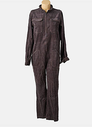 Combi-pantalon fermeture boutonnée sur le devant manches longues gris MODETROTTER femme