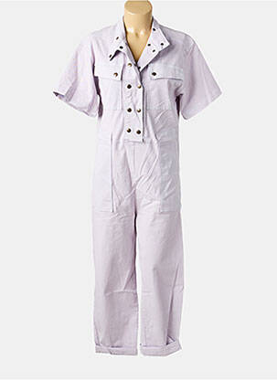 Combi-pantalon col chemisier manches courtes violet HOD femme