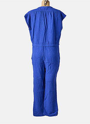 Combi-pantalon tissage crêpe manches courtes bleu HOD femme