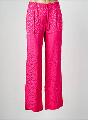 Pantalon large fermeture zippée sous rabat boutonné taille normale rose MODETROTTER femme
