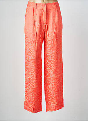 Pantalon large fermeture zippée sous rabat boutonné taille normale orange MODETROTTER femme