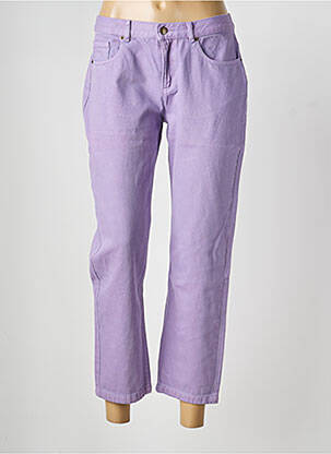 Jeans coupe droite taille basse taille basse violet MODETROTTER femme