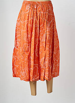 Jupe longue taille haute orange ROSEANNA femme