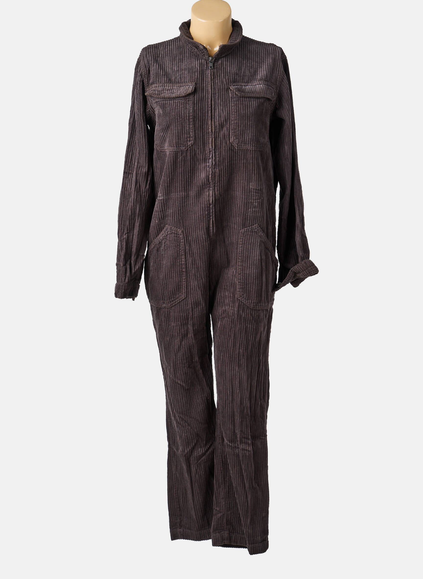 Combi-pantalon fermeture boutonnée sur le devant manches longues gris MODETROTTER femme