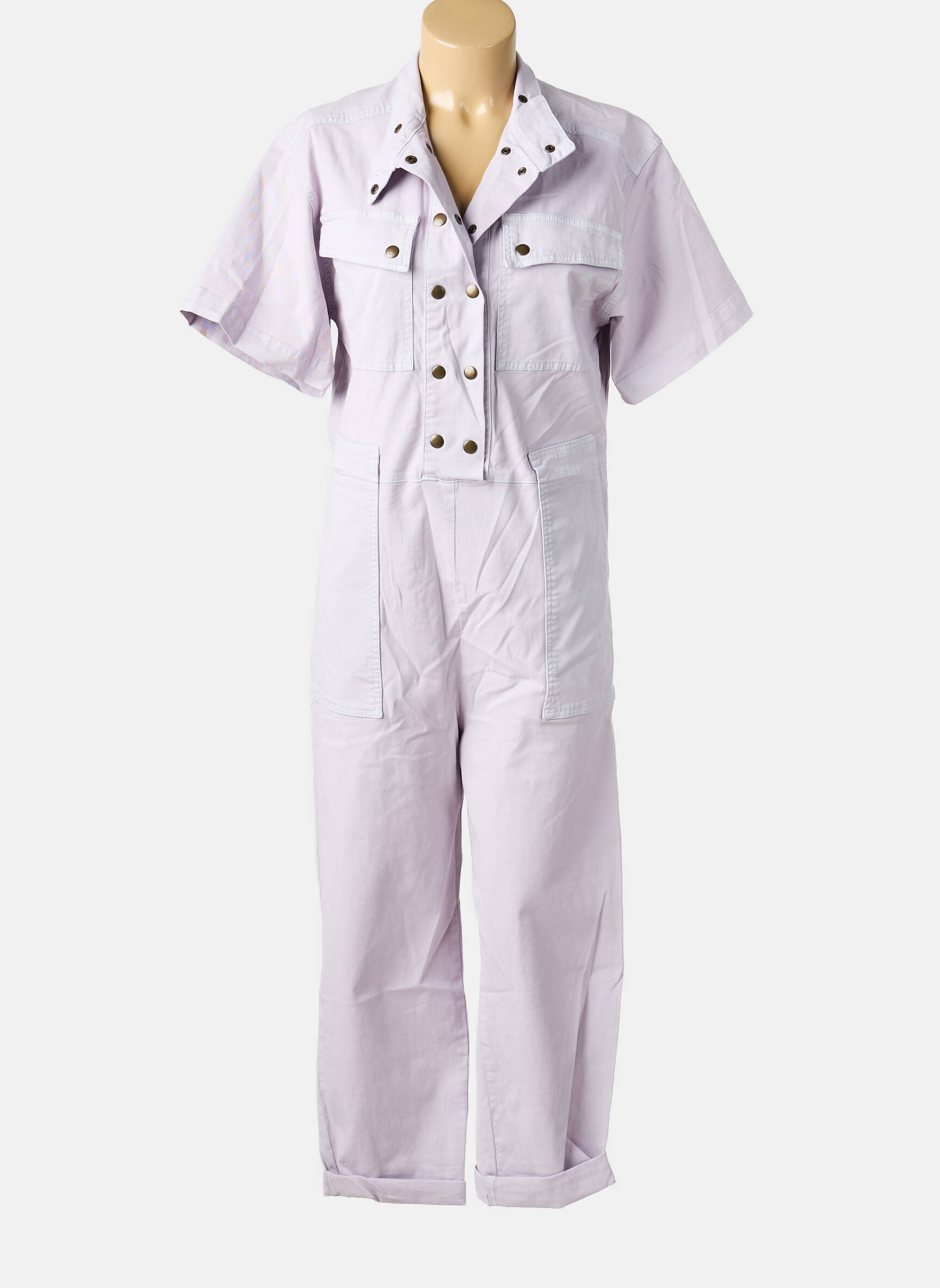 Combi-pantalon col chemisier manches courtes violet HOD femme