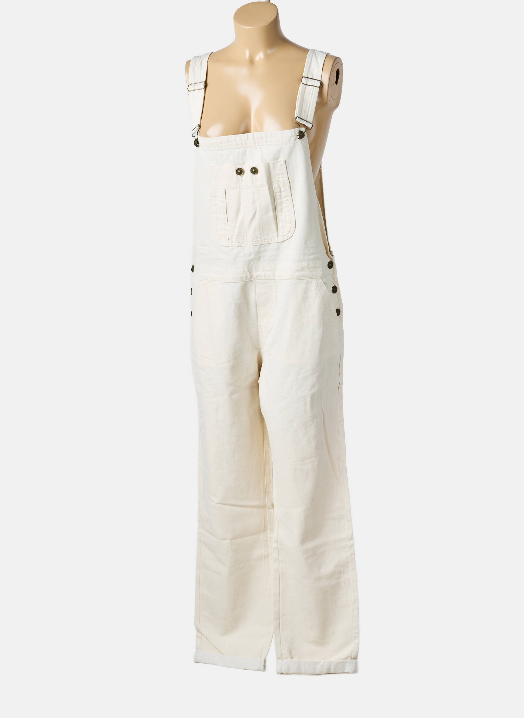 Salopette coupe cintrée fines bretelles beige FIVE femme
