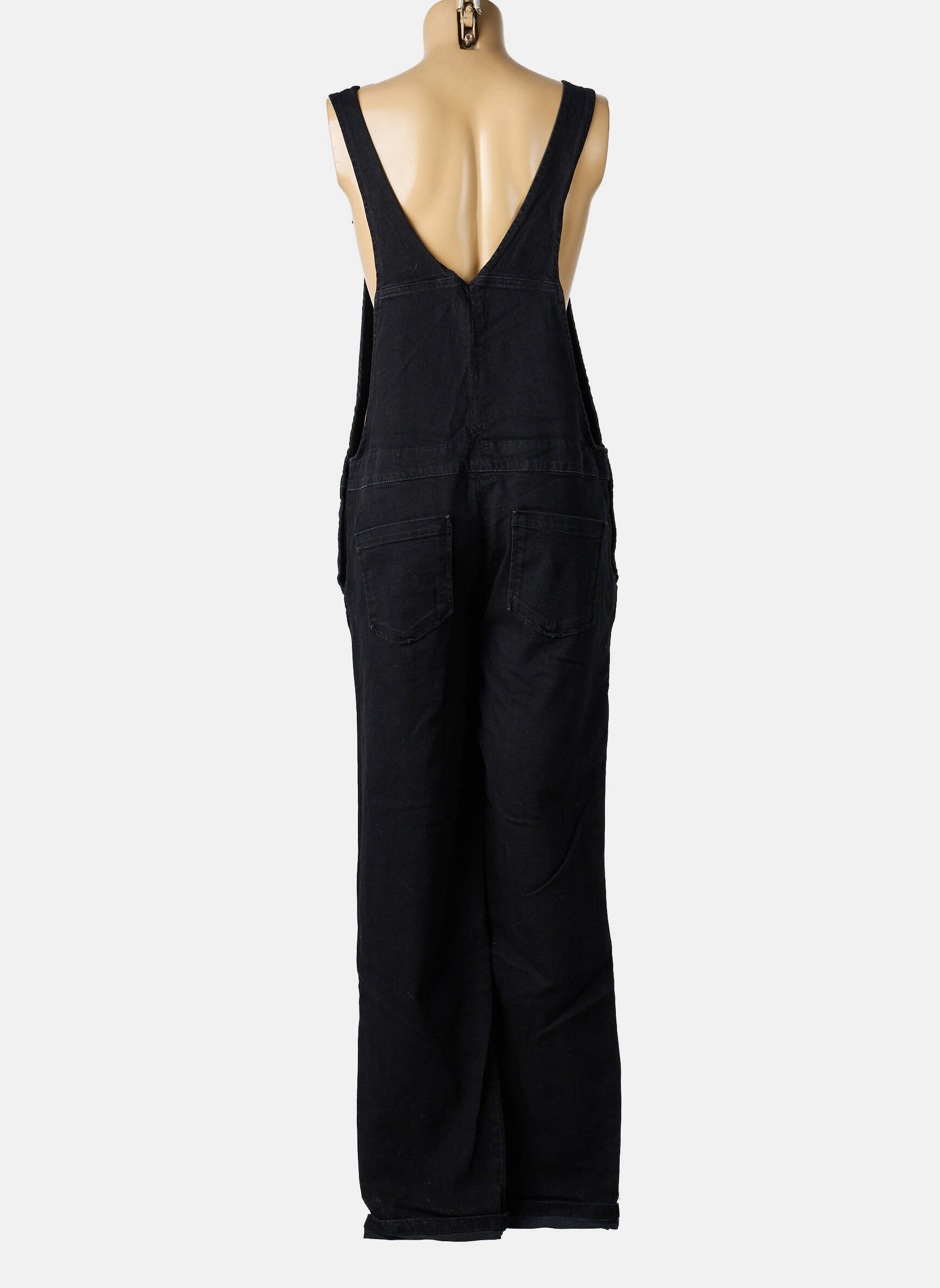 Salopette coupe cintrée fines bretelles noir FIVE femme