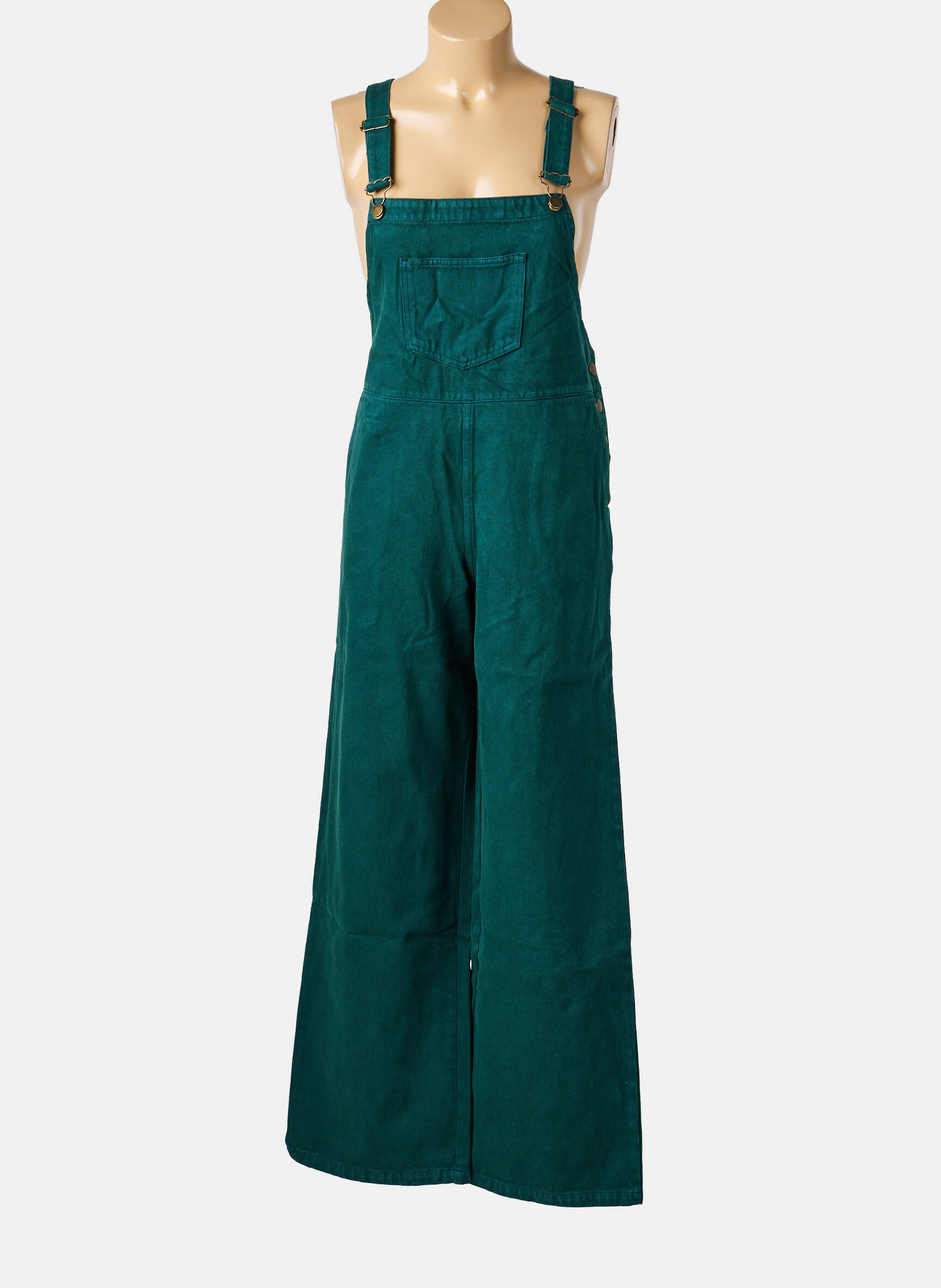 Salopette poches fines bretelles vert MODETROTTER femme