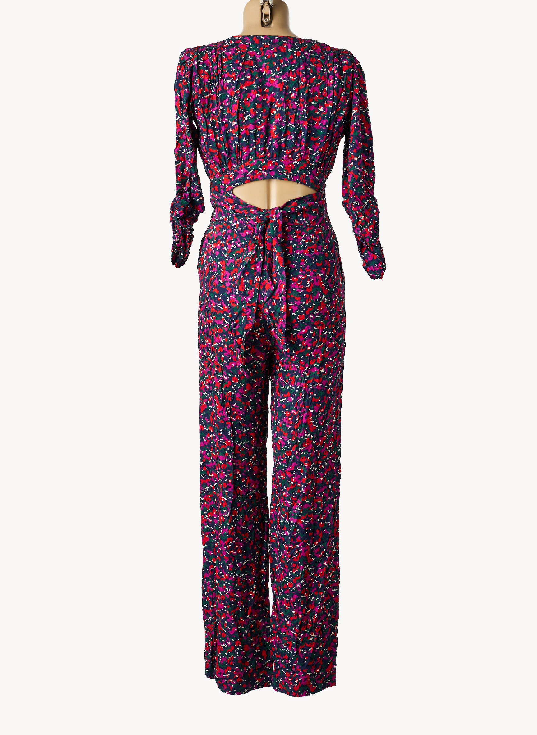 Combi-pantalon coupe cintrée manches 3/4 rose OPULLENCE femme
