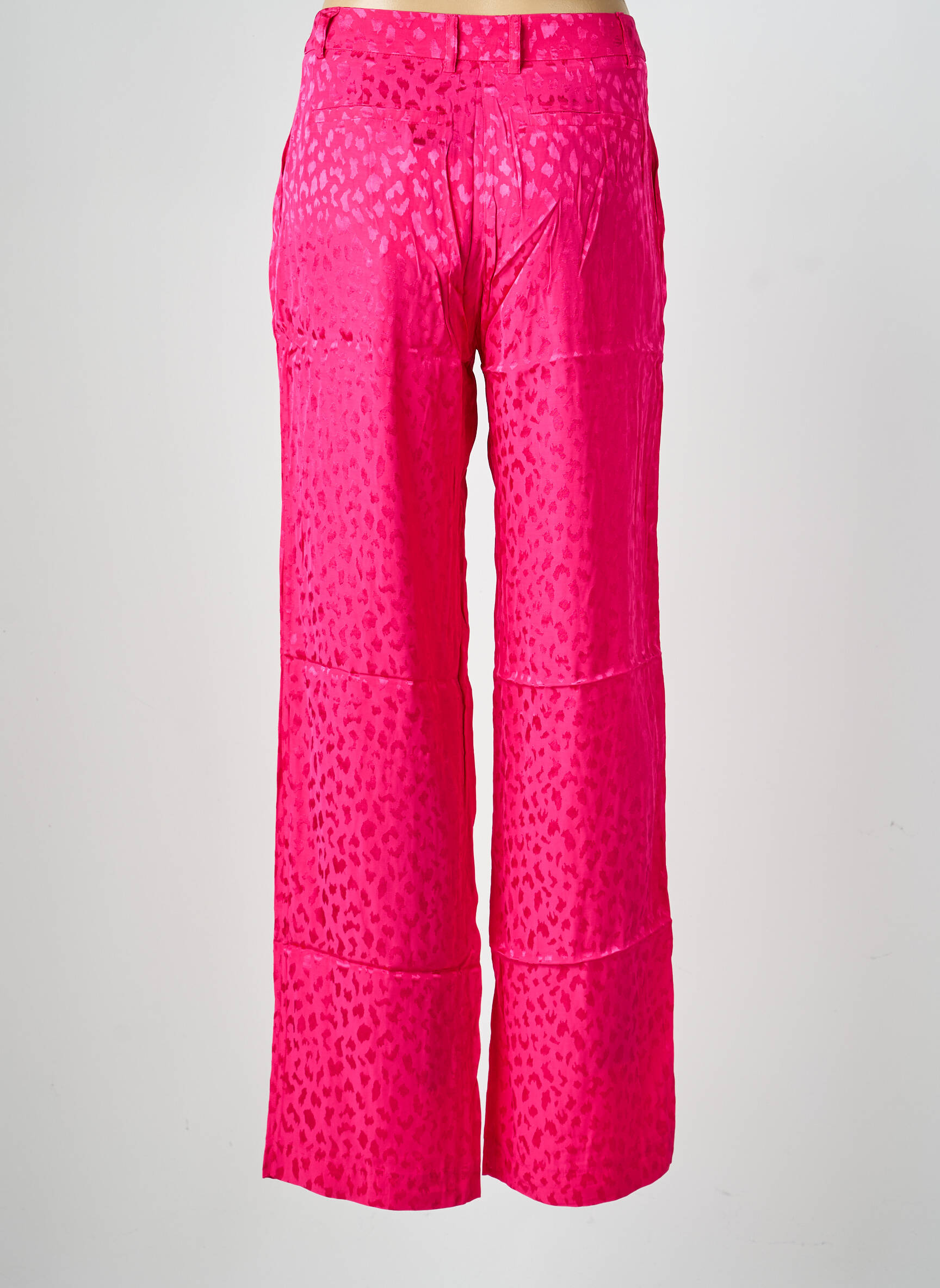 Pantalon large fermeture zippée sous rabat boutonné taille normale rose MODETROTTER femme