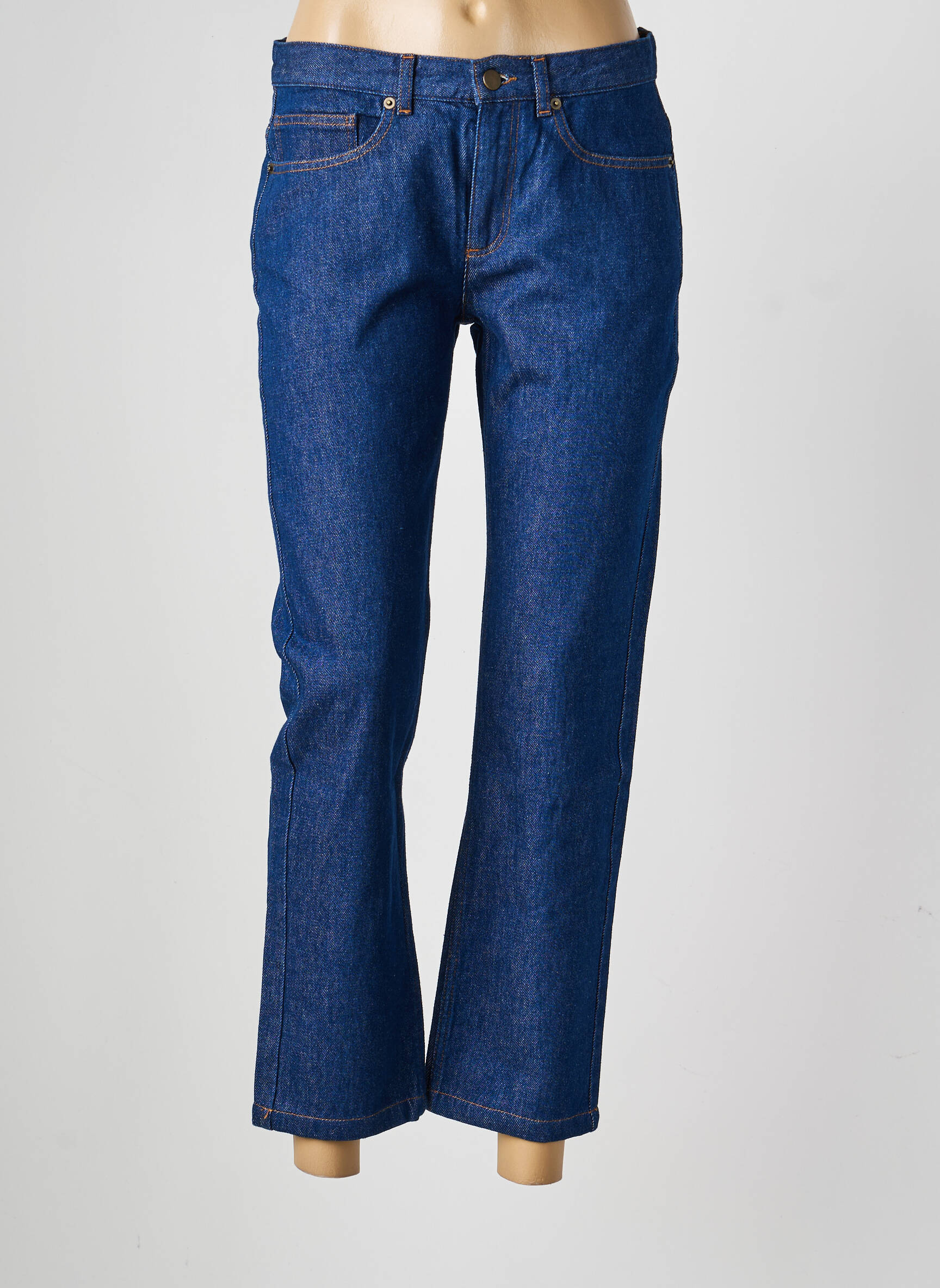 Jeans coupe droite stretch taille normale bleu MODETROTTER femme