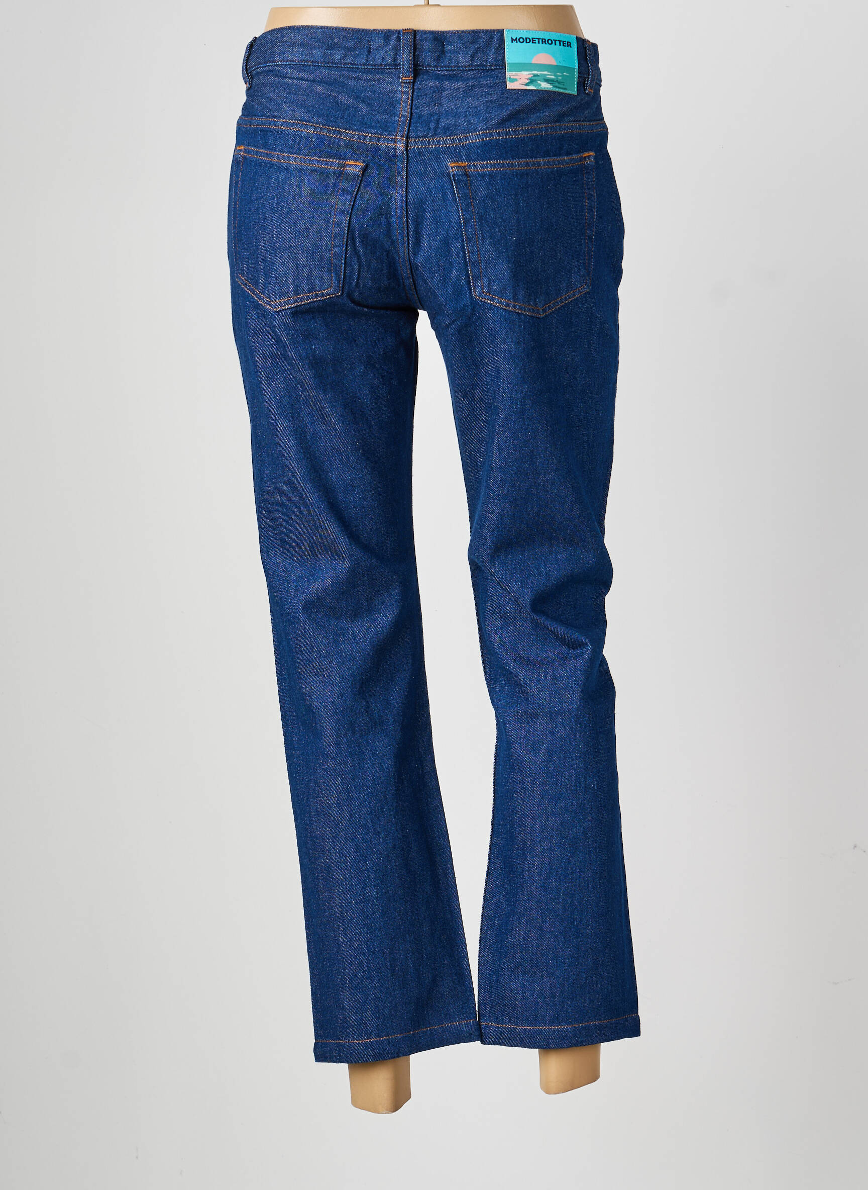 Jeans coupe droite stretch taille normale bleu MODETROTTER femme