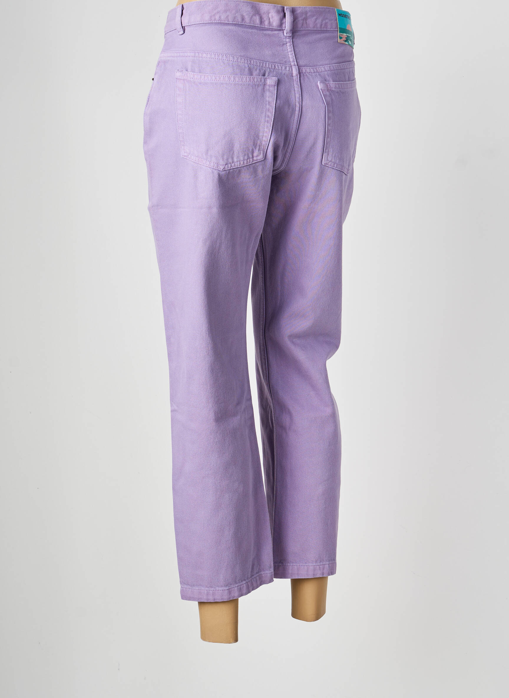 Jeans coupe droite taille basse taille basse violet MODETROTTER femme