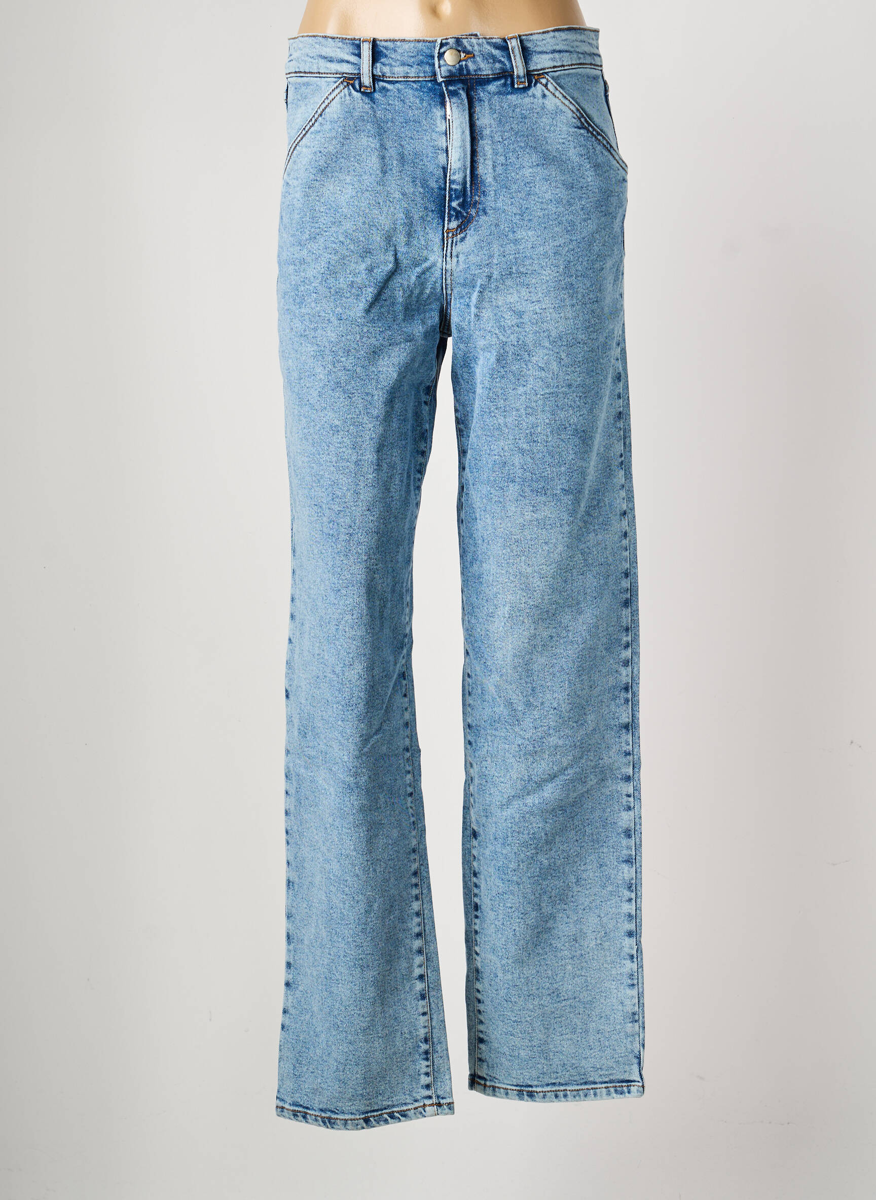 Jeans coupe droite taille haute taille haute bleu ROSEANNA femme