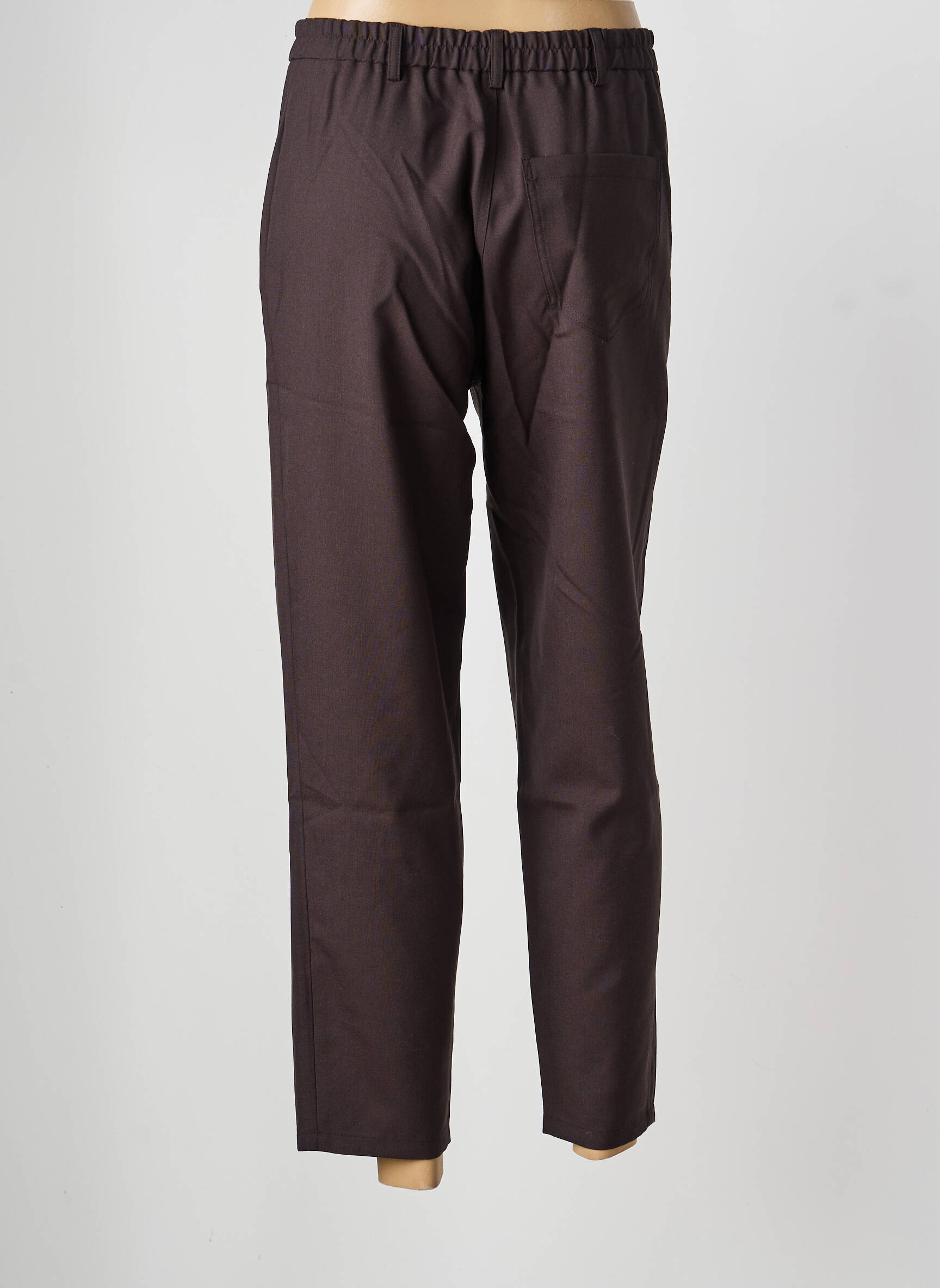 Pantalon 7/8 taille élastique taille normale marron ROSEANNA femme