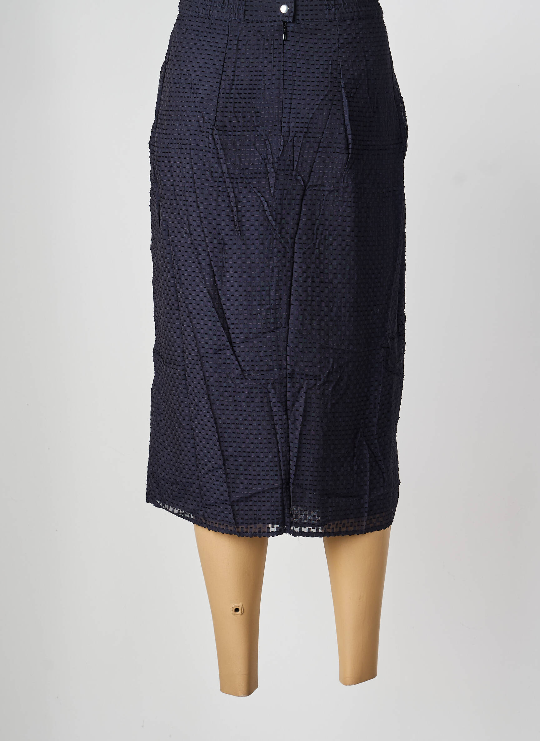 Jupe mi-longue taille à pinces noir ROSEANNA femme