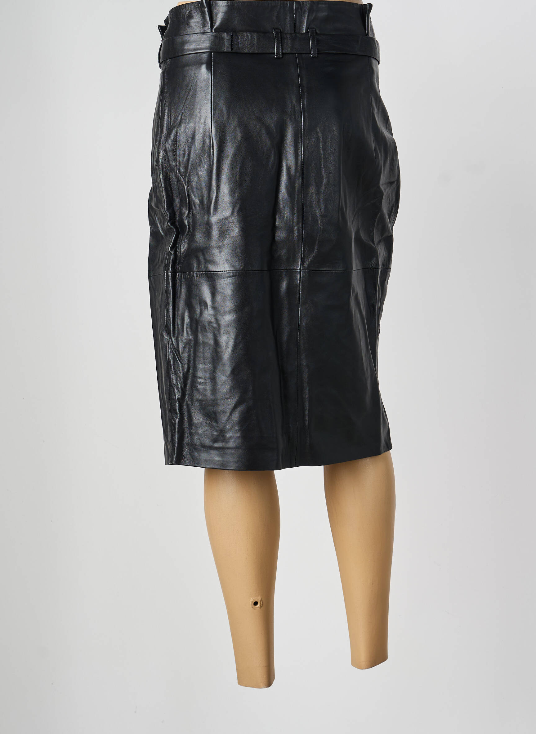 Jupe mi-longue taille normale noir BERENICE femme