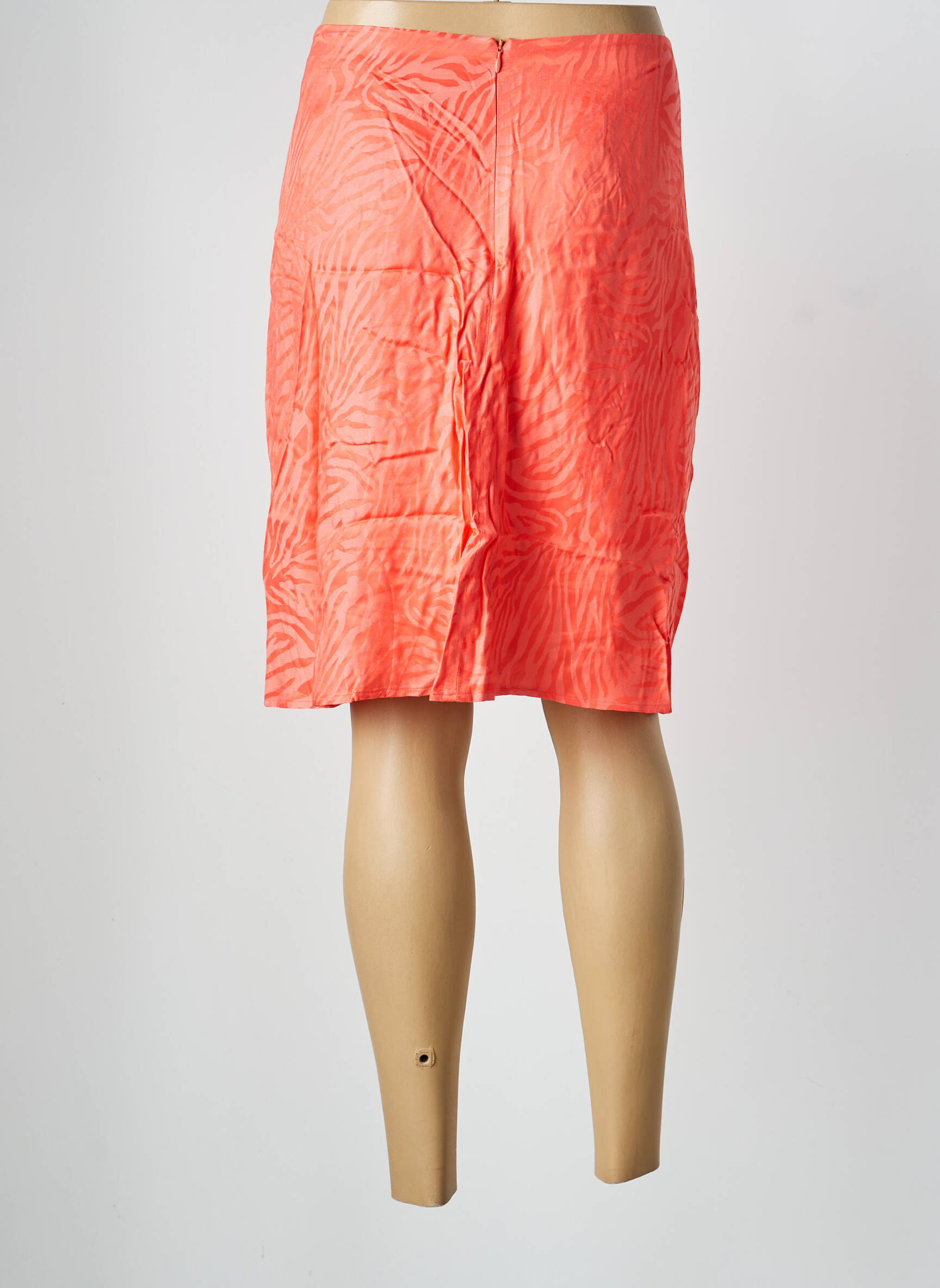 Jupe mi-longue stretch orange MODETROTTER femme