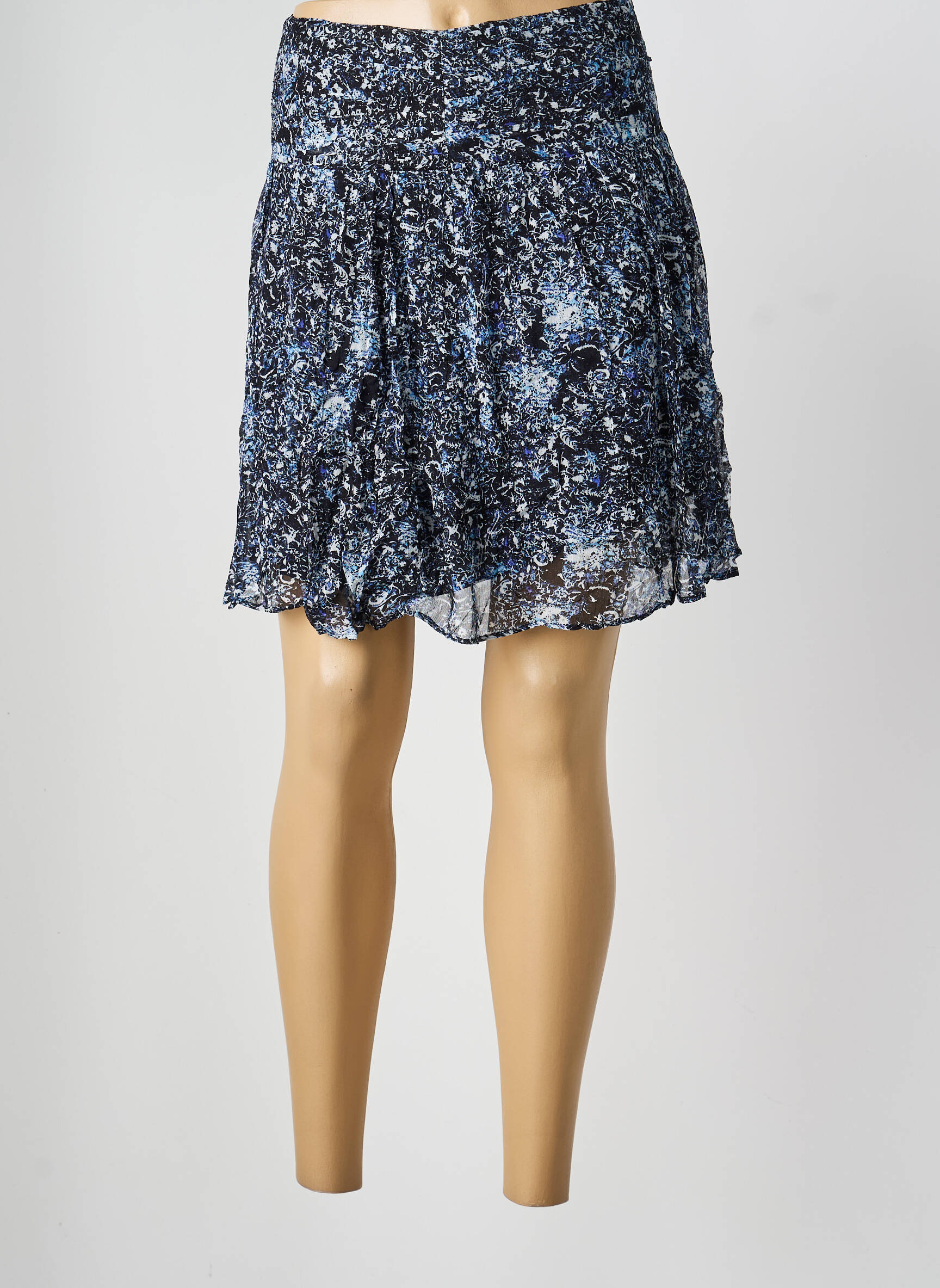 Jupe courte doublure bleu BERENICE femme