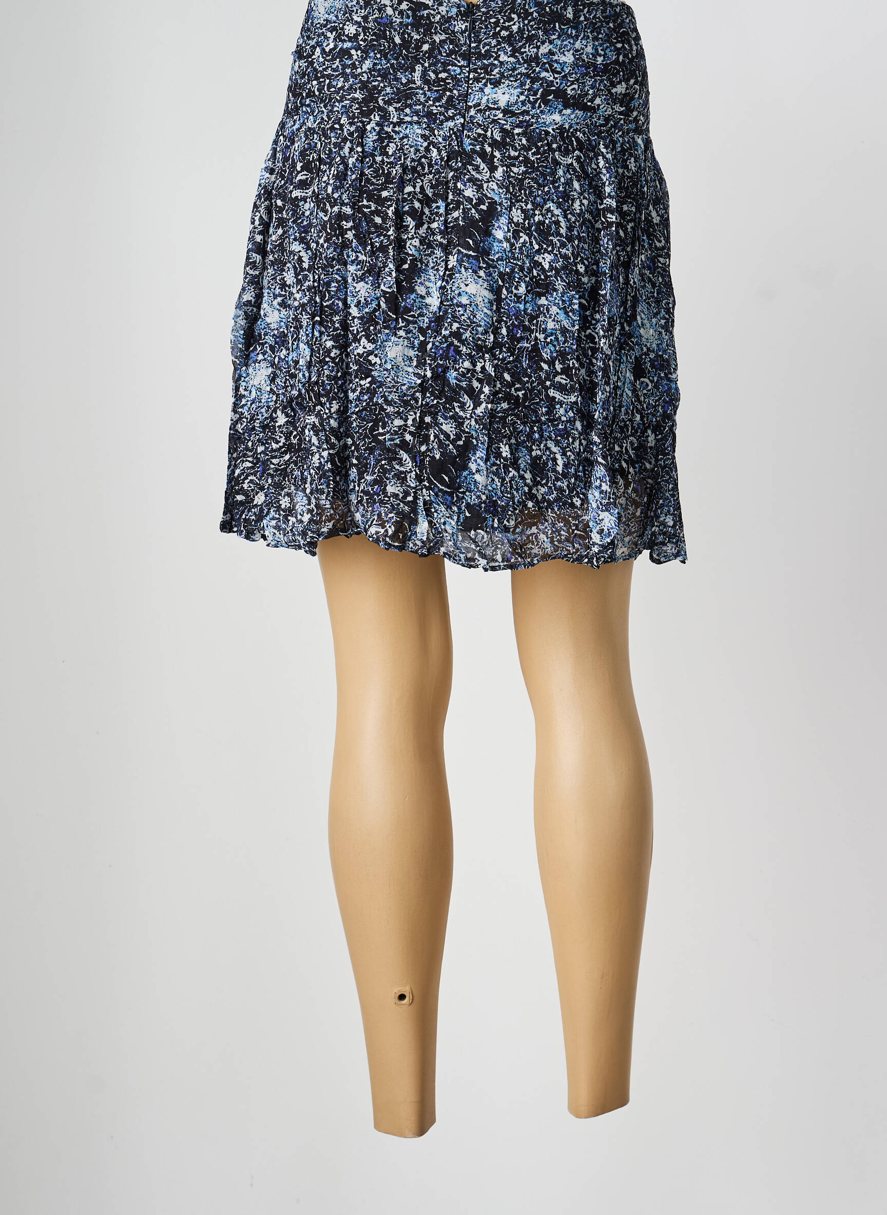 Jupe courte doublure bleu BERENICE femme