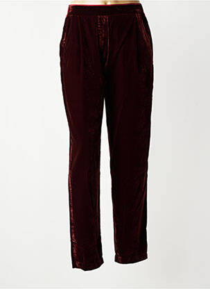 Pantalon droit taille élastique taille normale rouge HOD femme
